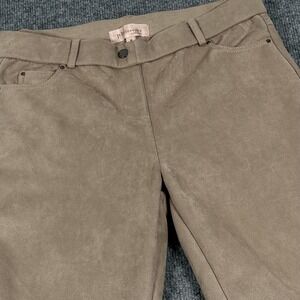 Philosophy Pants Womens Medium Tan Faux Leather Skinny Stretch Polyester Spandex